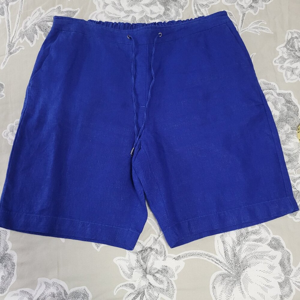 Chico's Blue Linen Walking Shorts Size 1 = Size 8/10 EUC